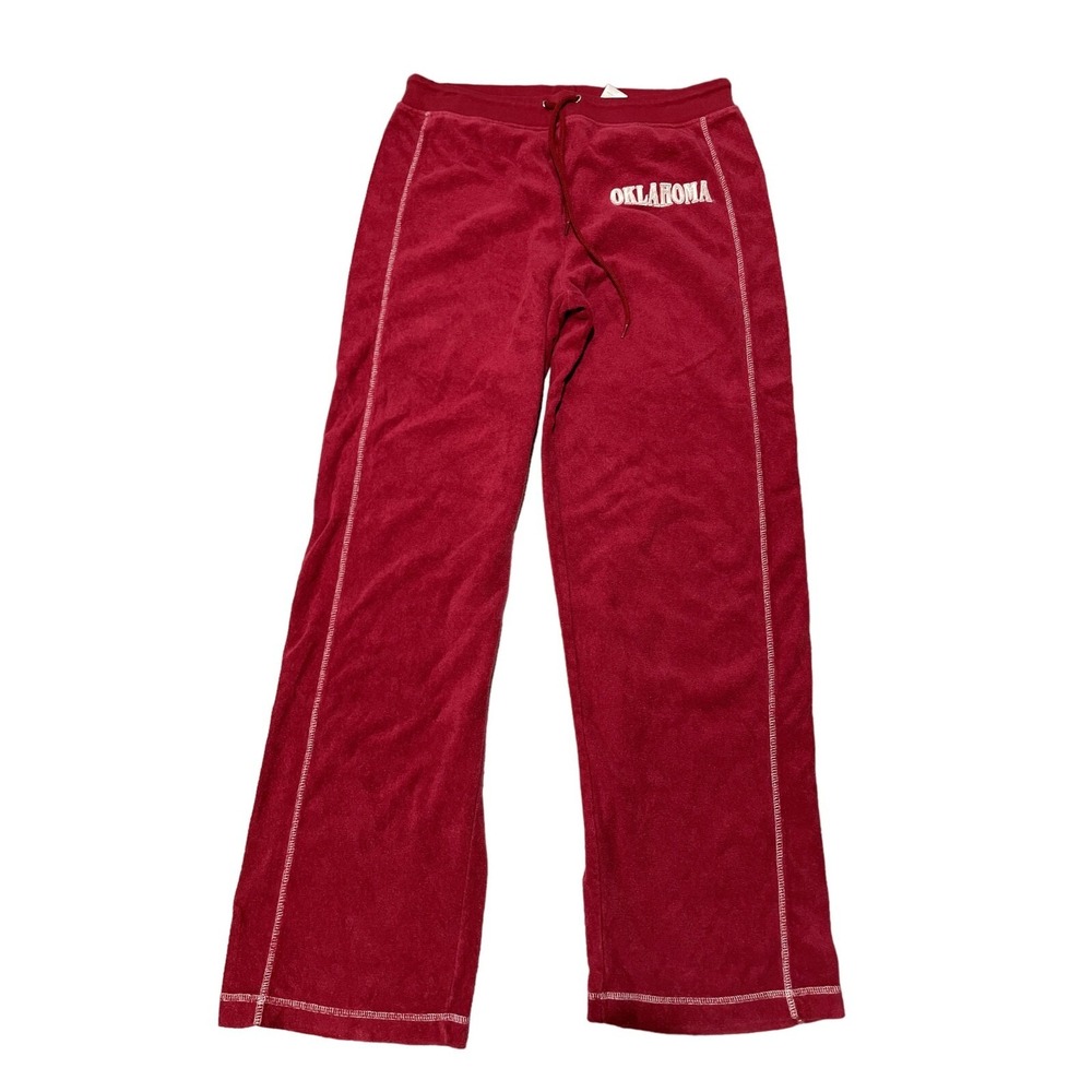 Red Oak Oklahoma Sooners Velour Tracksuit Set Crimson Red Hoodie Pants Medium S1 - Picture 6 of 10